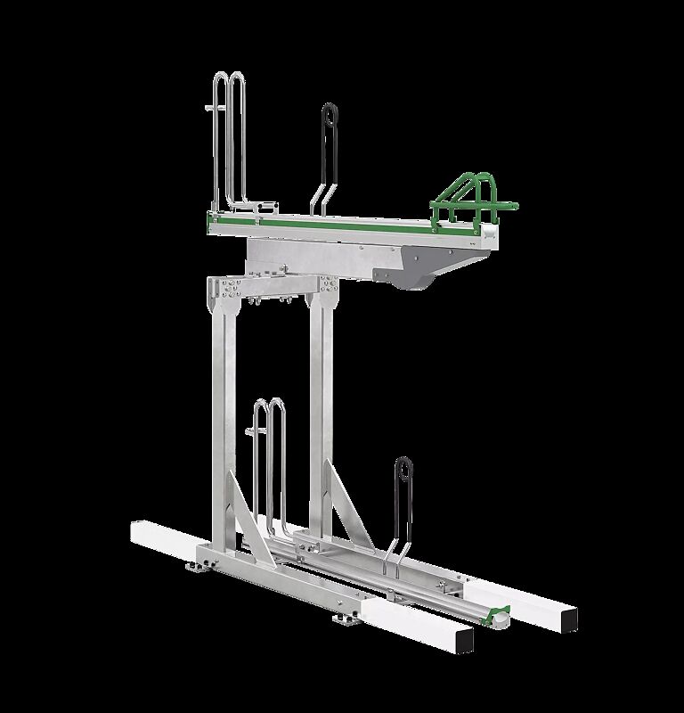 Doppelstock-Fahrradparksystem FLEXHUB PREMIUM, einseitig, 2 Stellplätze, mit Tastleisten (Zubehör)