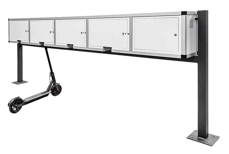 Ladestellenschrank AMARO EDGE - Master, 4 große Fächer und zusätzliches Technikfach