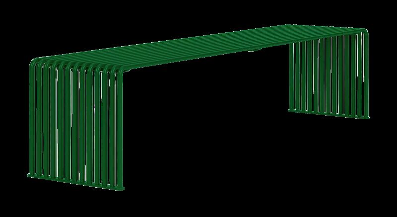 Sitzbank ANZIO ohne Rückenlehne, gerade, in RAL 6029 minzgrün