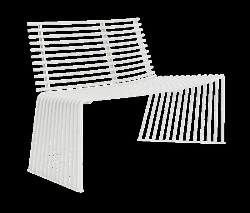 Sitzbank ANZIO mit Rückenlehne, konvex gebogen 45°, in RAL 9003 signalweiß
