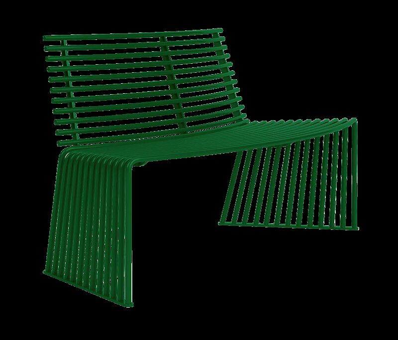 Sitzbank ANZIO mit Rückenlehne, konvex gebogen 45°, in RAL 6029 minzgrün