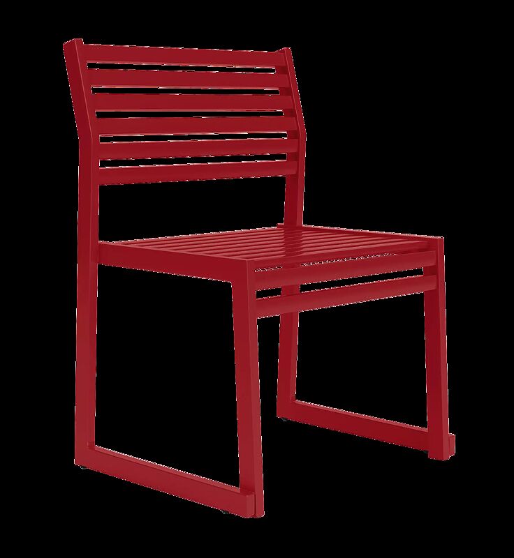 Sitz CORTINA mit Rückenlehne, zum freien Aufstellen, in RAL 3000 feuerrot