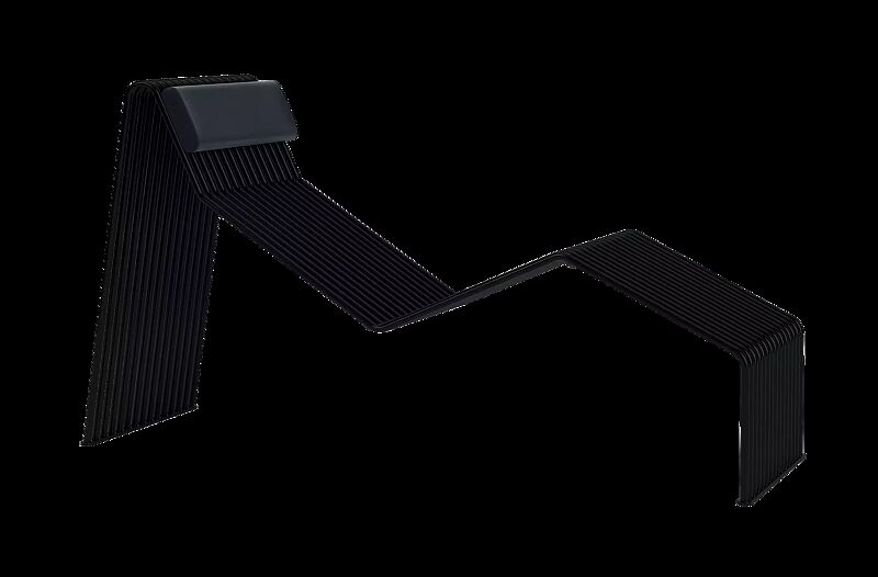 Liegebank ANZIO, in RAL 9005 tiefschwarz, Kissen auf Anfrage