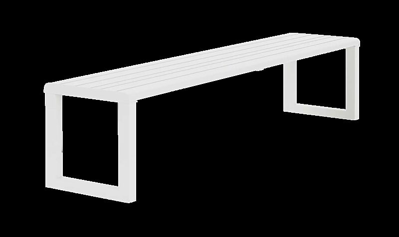 Sitzbank MANTUA ohne Rückenlehne, in RAL 9003 signalweiß