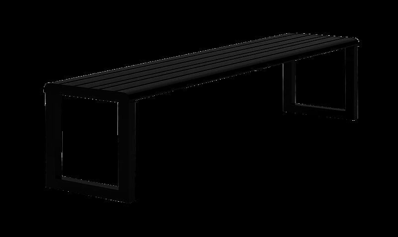 Sitzbank MANTUA ohne Rückenlehne, in RAL 9005 tiefschwarz