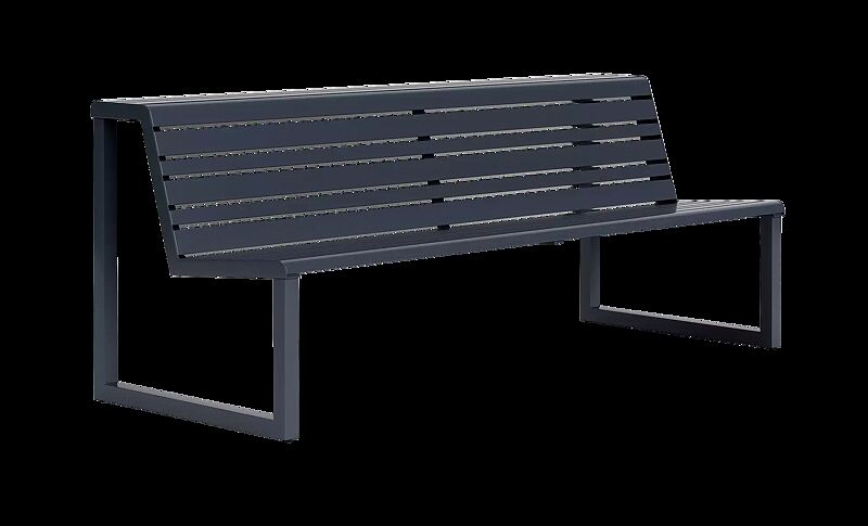 Sitzbank MANTUA mit verlängerter Rückenlehne in eisenglimmergrau