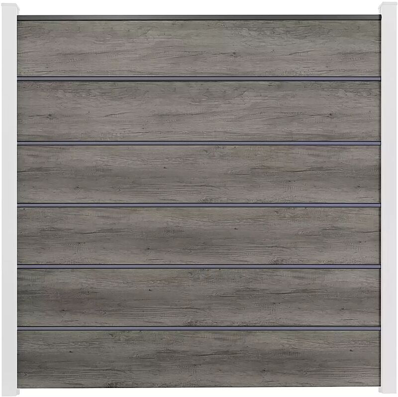 Sichtschutzwand WEXFORD, Ausführung PREMIUM, Wandelemente foliert in monument oak