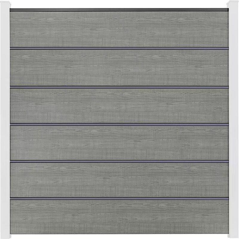 Sichtschutzwand WEXFORD, Ausführung PREMIUM, Wandelemente foliert in grey ash cut