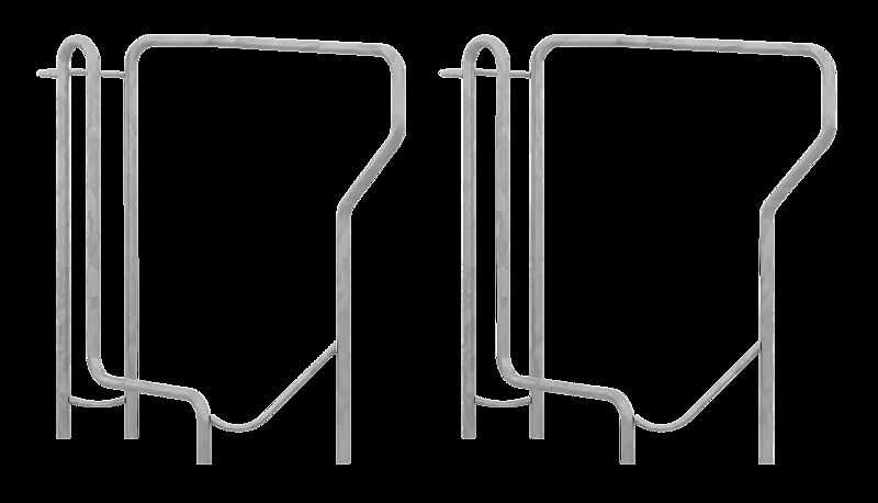 Fahrradparker TACOMA einseitig 45°, tief, zum Aufdübeln bei -200 mm, 1 Stellplatz, feuerverzinkt
