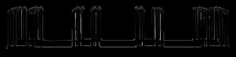 Fahrradständer ANZIO, 4 Stellplätze, in RAL 9005 tiefschwarz