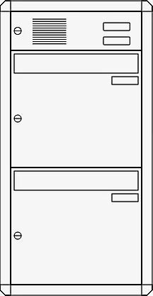 Aufputz-Briefkastenanlage NIZZA, 2 Briefkästen (untereinander), mit Sprech- / Klingelfach