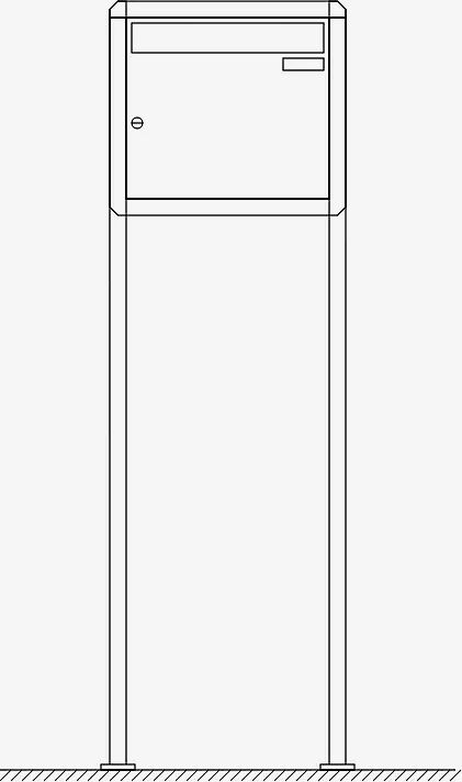 Briefkastenanlage Nizza mit Ständeranlage, zum Aufdübeln, 1 Briefkasten, ohne Sprech- / Klingelfach