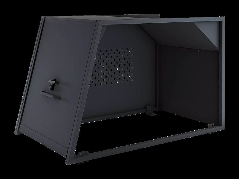 Fahrradgarage STYLEOUT® BIKEBOX, Anbaueinheit, Zwischenwand Quadratlochblech, Aluminiumkonstruktion in RAL 7016 anthrazitgrau