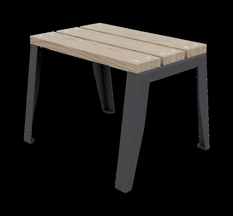 Sitz EGER CLASSIC ohne Rücklehne, mit Kiefernholzbelattung, Stahlteile in RAL 7016 anthrazitgrau