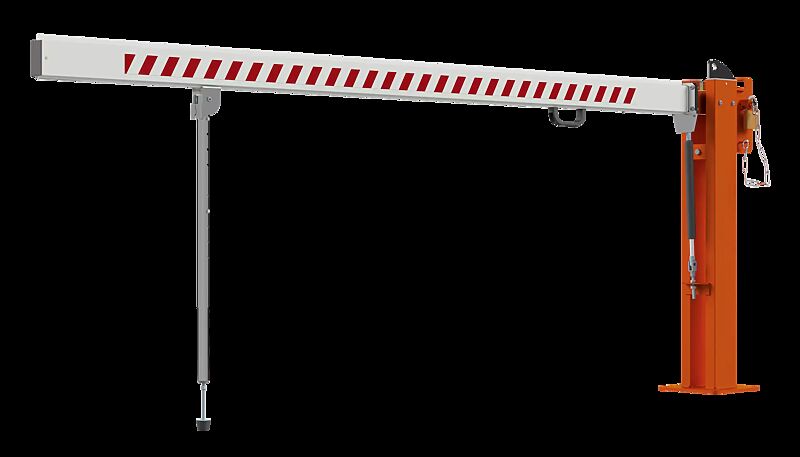 Wegesperre MARAC mit Pendelstütze, Hauptstütze in RAL 2004 reinorange