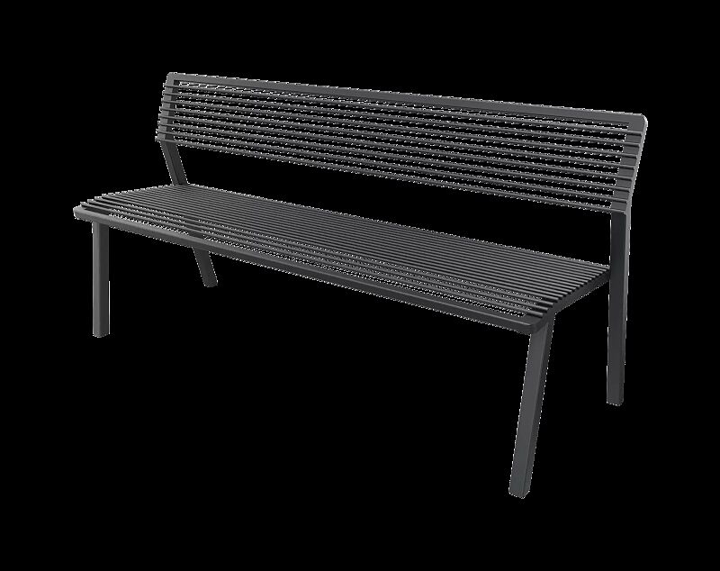 Sitzbank EGER MODERN mit Rückenlehne, in RAL 7016 anthrazitgrau