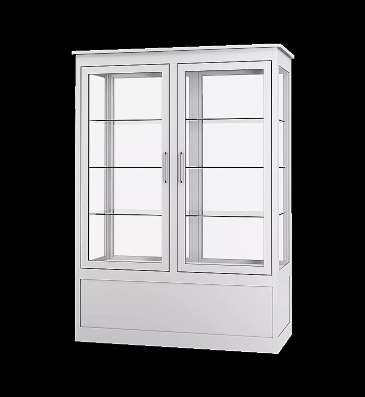 Öffentlicher Bücherschrank EMBRUN, Breite 1400 mm, mit zweiteiliger Drehflügeltür, vorn öffnend, in RAL 9016 verkehrsweiß