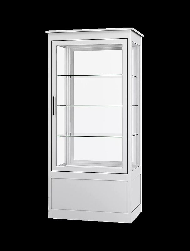 Öffentlicher Bücherschrank EMBRUN, Breite 900 mm, mit einteiliger Drehflügeltür, vorn und hinten öffnend, in RAL 9016 verkehrsweiß