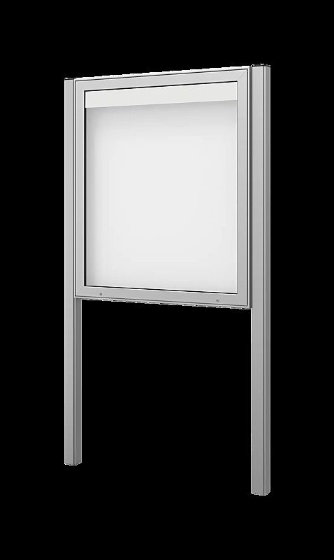 Schaukasten IKARIA zum Einbetonieren, für 12 x DIN A4, Alu silber