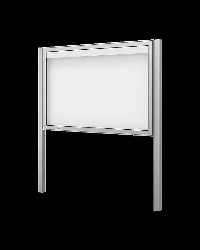 Schaukasten IKARIA zum Einbetonieren, für 21 x DIN A4, Alu silber