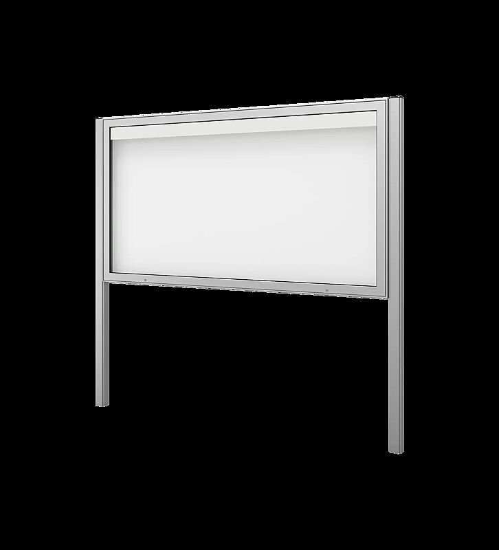 Schaukasten IKARIA zum Einbetonieren, für 27 x DIN A4, Alu silber