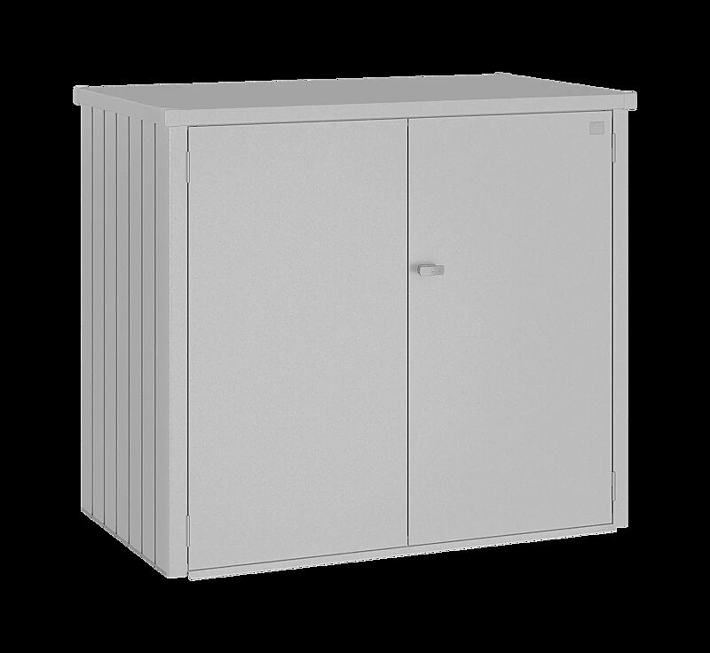 Müllbehälterschrank ALEX® DUO in silber-metallic