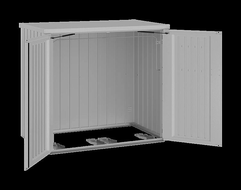 Müllbehälterschrank ALEX® DUO in silber-metallic