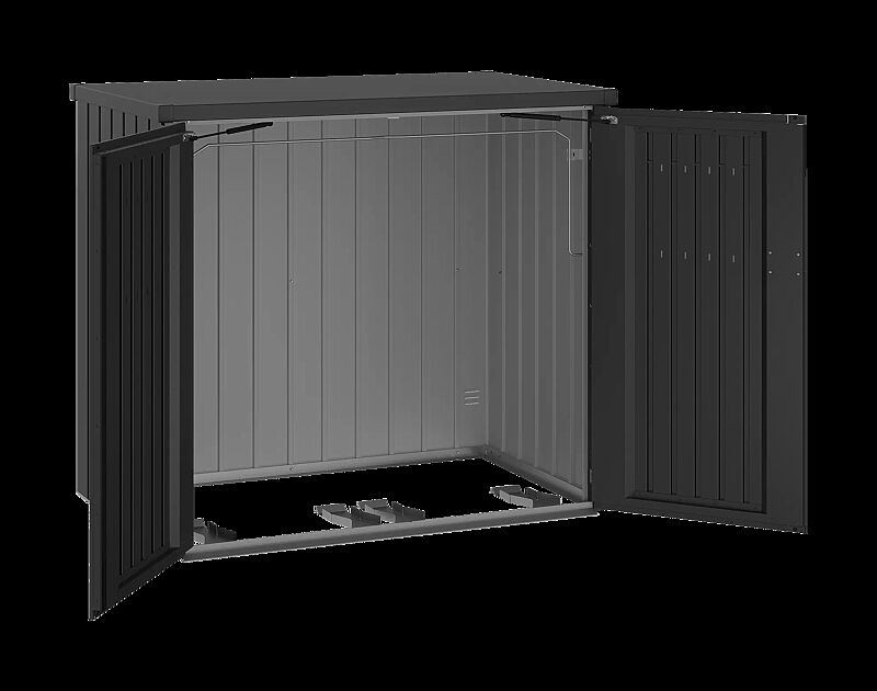 Müllbehälterschrank ALEX® DUO in dunkelgrau-metallic