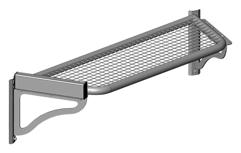 Sitzbank AQUA mit Drahtgitter in RAL 7004 signalgrau