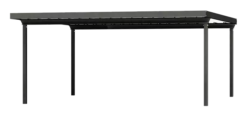 Pkw-Überdachung Z01, für 2 Pkw, Dachbreite x Dachtiefe 5290 x 5000 mm, Stahlkonstruktion in RAL 7016 anthrazitgrau