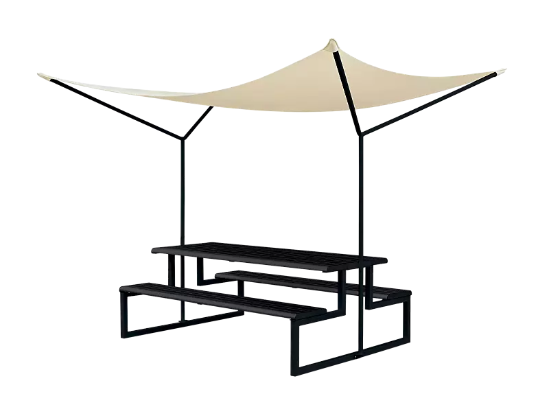 Freizeitüberdachung MANTUA, in RAL 9005 tiefschwarz