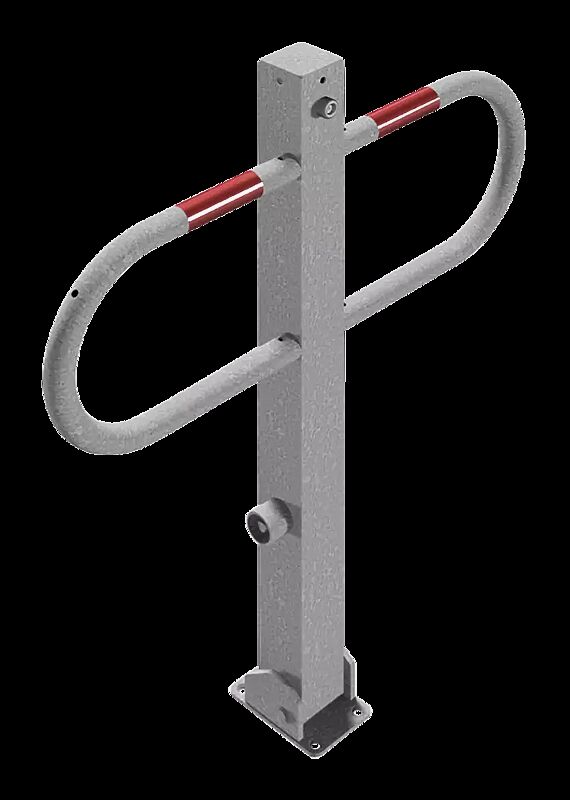 Durchgangssperre PARON zum Aufdübeln, feuerverzinkt, mit Dreikantschloss