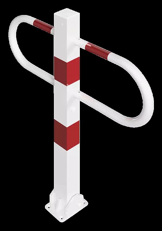 Durchgangssperre PARON zum Aufdübeln, feuerverzinkt und weiß pulverbeschichtet, mit Profilzylinder