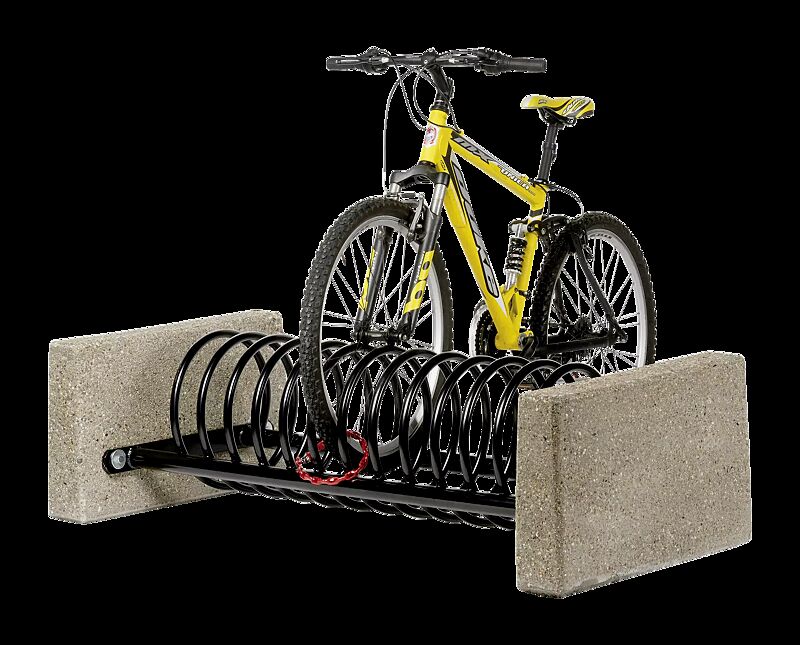 Fahrradständer MEMPHIS mit Betonsockel, 4 Stellplätze, in RAL 9005 tiefschwarz