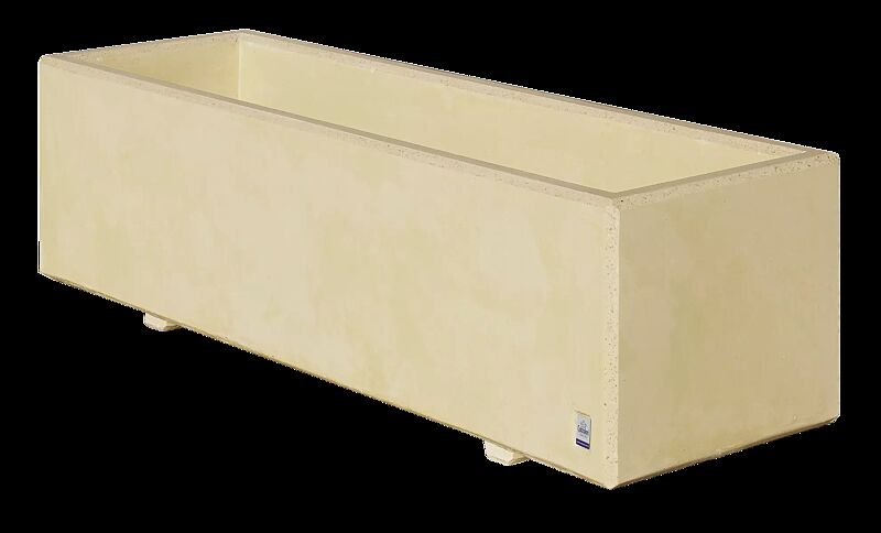 Pflanzbehälter ANDROMEDA, rechteckig, Beton mit Acrylbeschichtung in elfenbein - 9