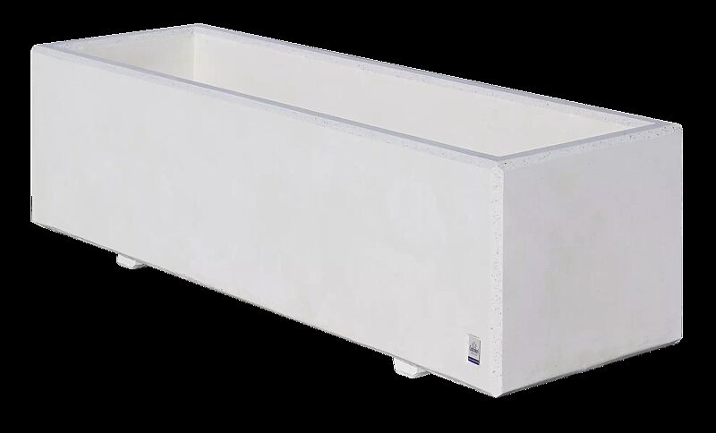 Pflanzbehälter ANDROMEDA, rechteckig, Beton mit transparenter Beschichtung in naturweiß - 18