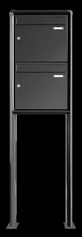 Briefkastenanlage Nizza mit Ständeranlage, zum Aufdübeln, 2 Briefkästen (untereinander), ohne Sprech- / Klingelfach