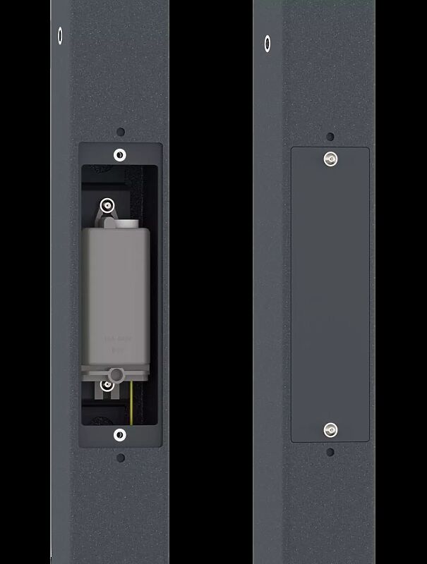 Anschlusskasten innerhalb der Stütze