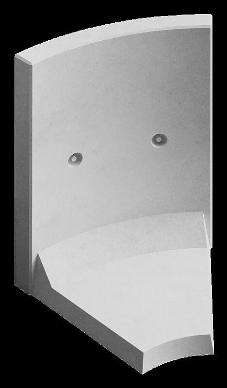 Stützwand MIURA CURVED, konkav gebogen 45°, B x T x H 1000 x 850 x 1250 mm