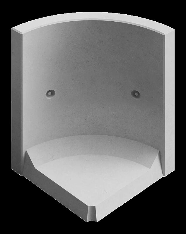 Stützwand MIURA CURVED, konkav gebogen 90°, B x T x H 1000 x 850 x 1250 mm