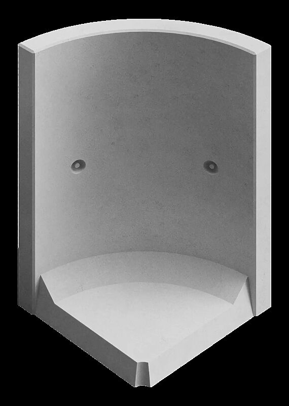 Stützwand MIURA CURVED, konkav gebogen 90°, B x T x H 1000 x 850 x 1500 mm