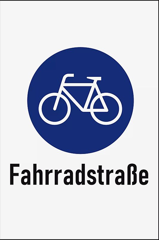 Thermoplastische Markierung FAHRRADSTRAßE, Breite x Höhe 600 mm x 900 mm