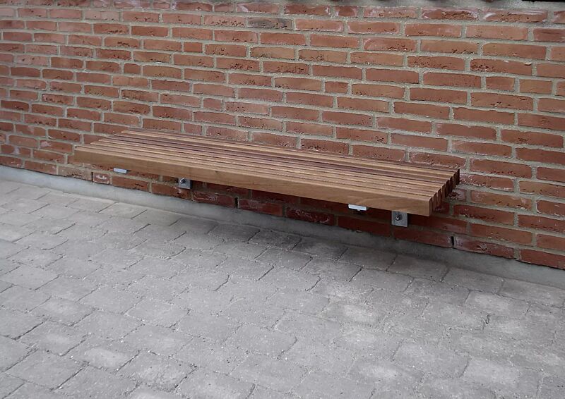 Sitzbank NORS zur Wandbefestigung, Stahlteile feuerverzinkt