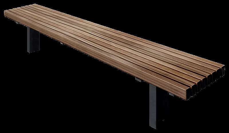 Sitzbank NORS zum Einbetonieren, Stahlteile in RAL 7016 anthrazitgrau