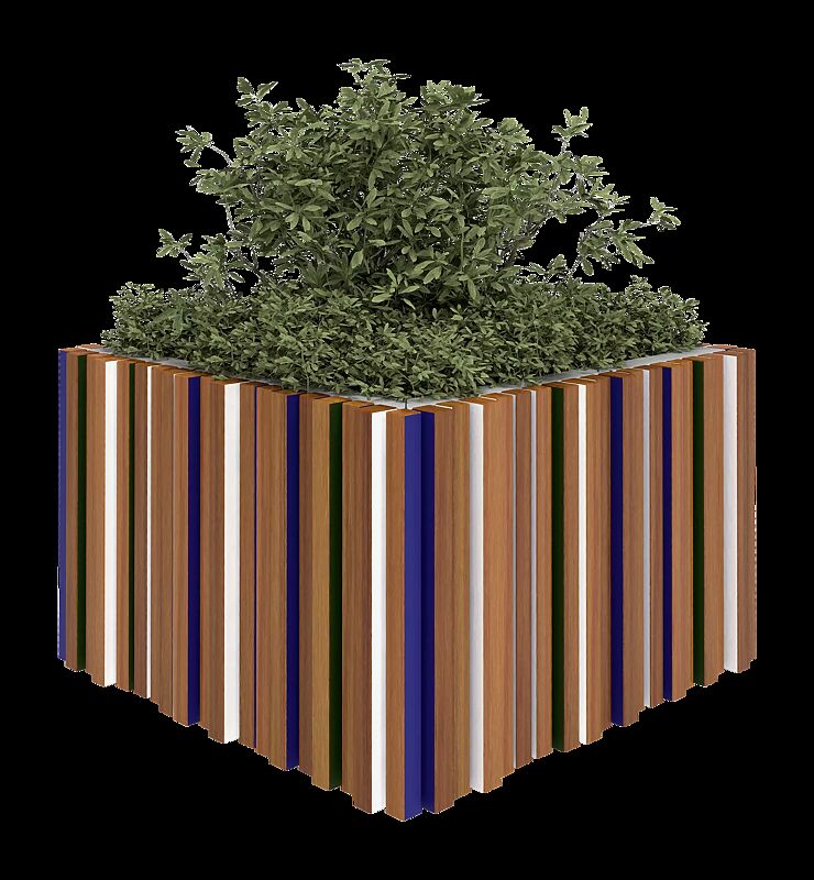 Pflanzbehälter SECUNDO RELIEVO, 500 Liter, Stahlteile verzinkt