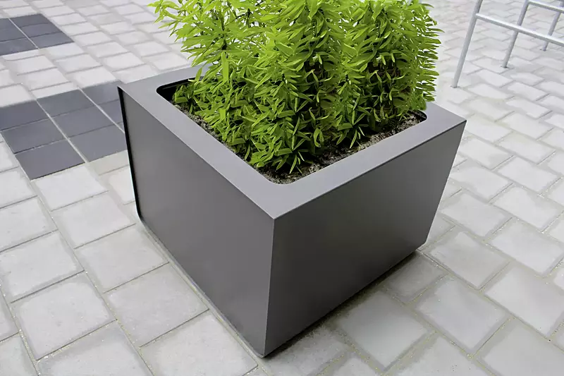 Pflanzbehälter REPOSA, 500 Liter, Stahlteile in Gris sablé 2900