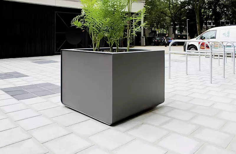 Pflanzbehälter REPOSA, 500 Liter, Stahlteile in Gris sablé 2900