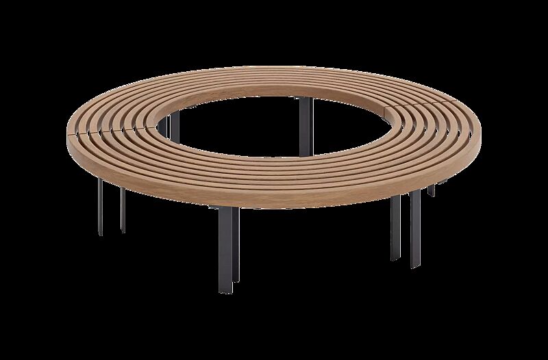 Rundbank IKAST ohne Rückenlehne, Ø 1900 mm, Stahlteile in RAL 7016 anthrazitgrau