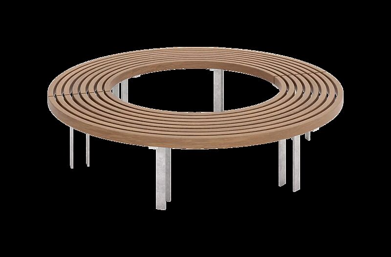 Rundbank IKAST ohne Rückenlehne, Ø 1900 mm, Stahlteile feuerverzinkt