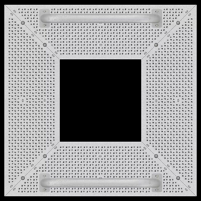 Baumschutzrost TABER, Breite x Tiefe 1500 x 1500 mm, mit Fahrradanlehnbügel aus verzinktem Stahl, Unterkonstrukion verzinkt, Blechprofil-Segmente mit Prägung City feuerverzinkt